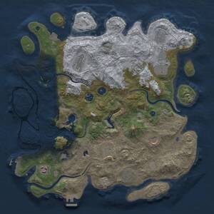 Thumbnail Rust Map: Procedural Map, Size: 4000, Seed: 867840661, 17 Monuments