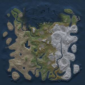 Thumbnail Rust Map: Procedural Map, Size: 4500, Seed: 49871601, 16 Monuments