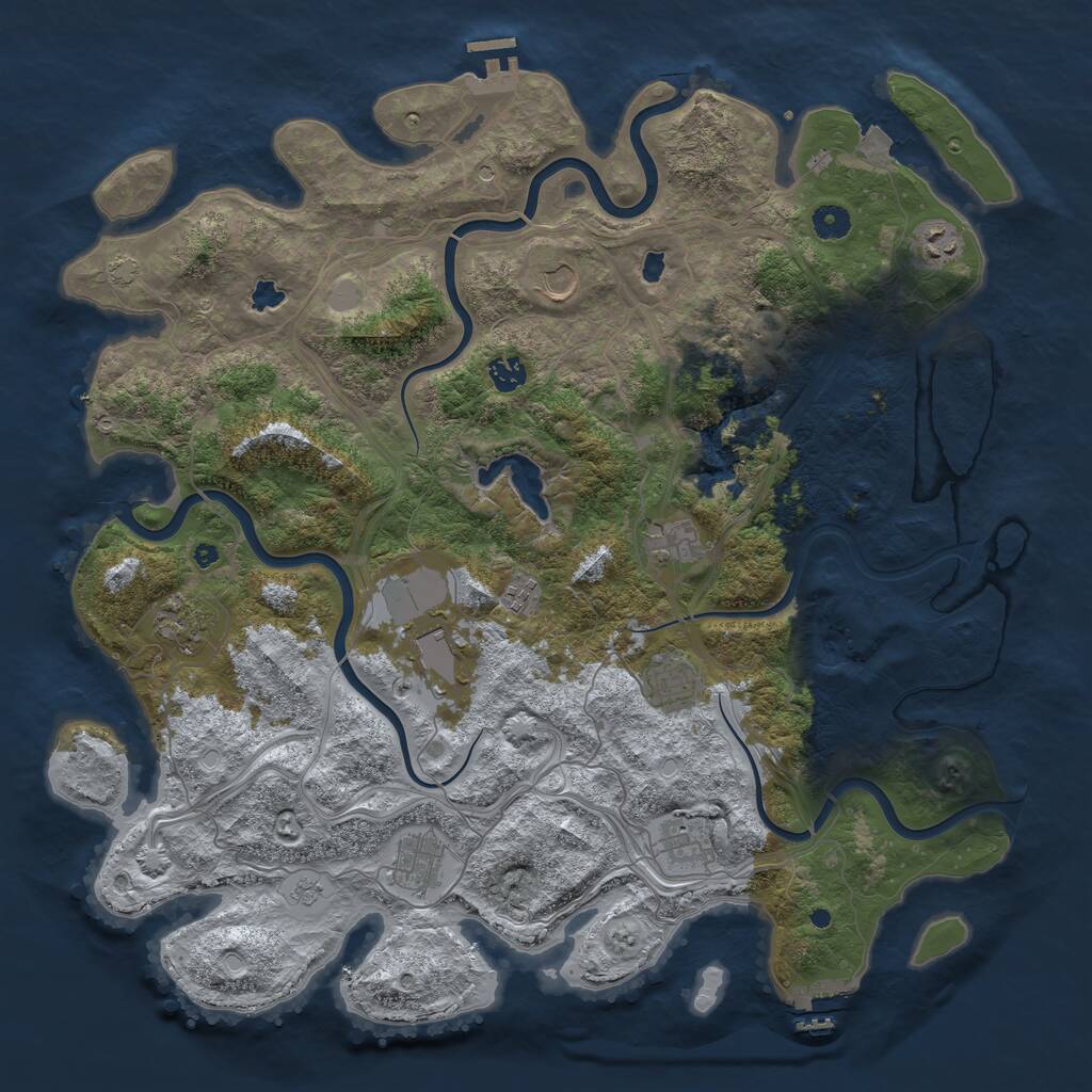 Rust Map: Procedural Map, Size: 4500, Seed: 618700589, 16 Monuments