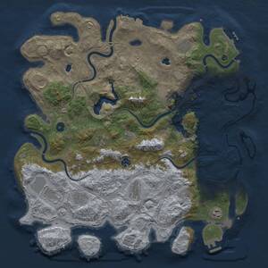 Thumbnail Rust Map: Procedural Map, Size: 4500, Seed: 354000237, 17 Monuments