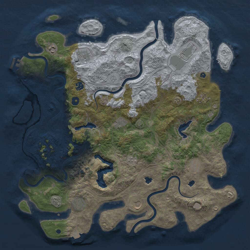 Rust Map: Procedural Map, Size: 4500, Seed: 1519397566, 15 Monuments