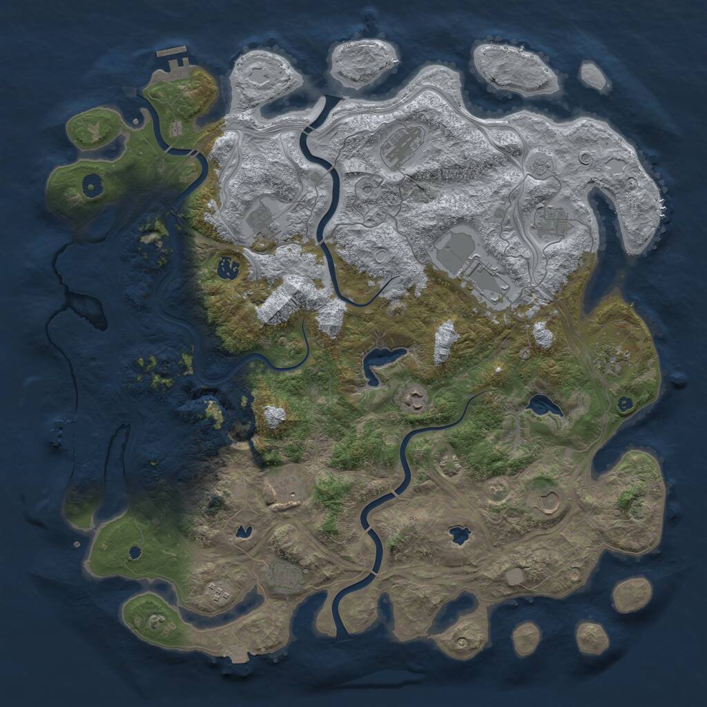 Rust Map: Procedural Map, Size: 4750, Seed: 1516944409, 17 Monuments