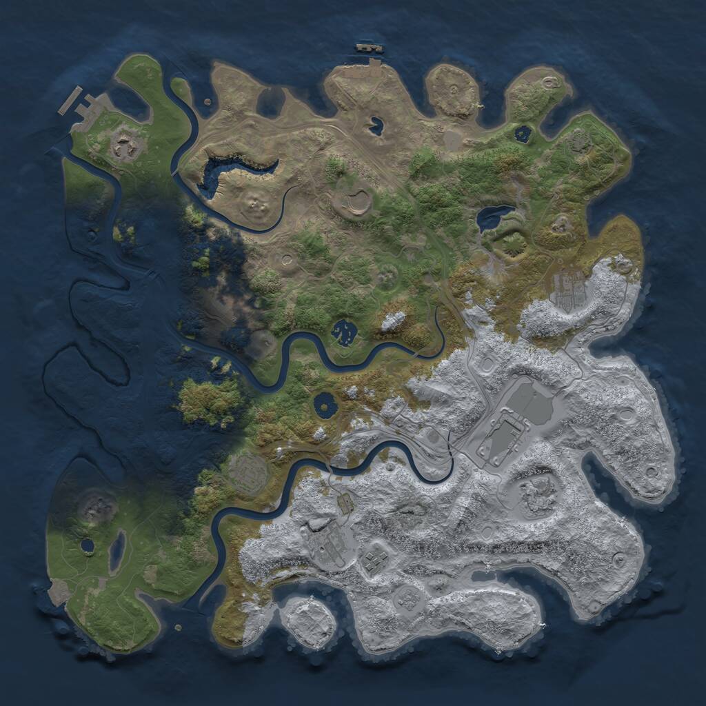 Rust Map: Procedural Map, Size: 4250, Seed: 1348490708, 16 Monuments