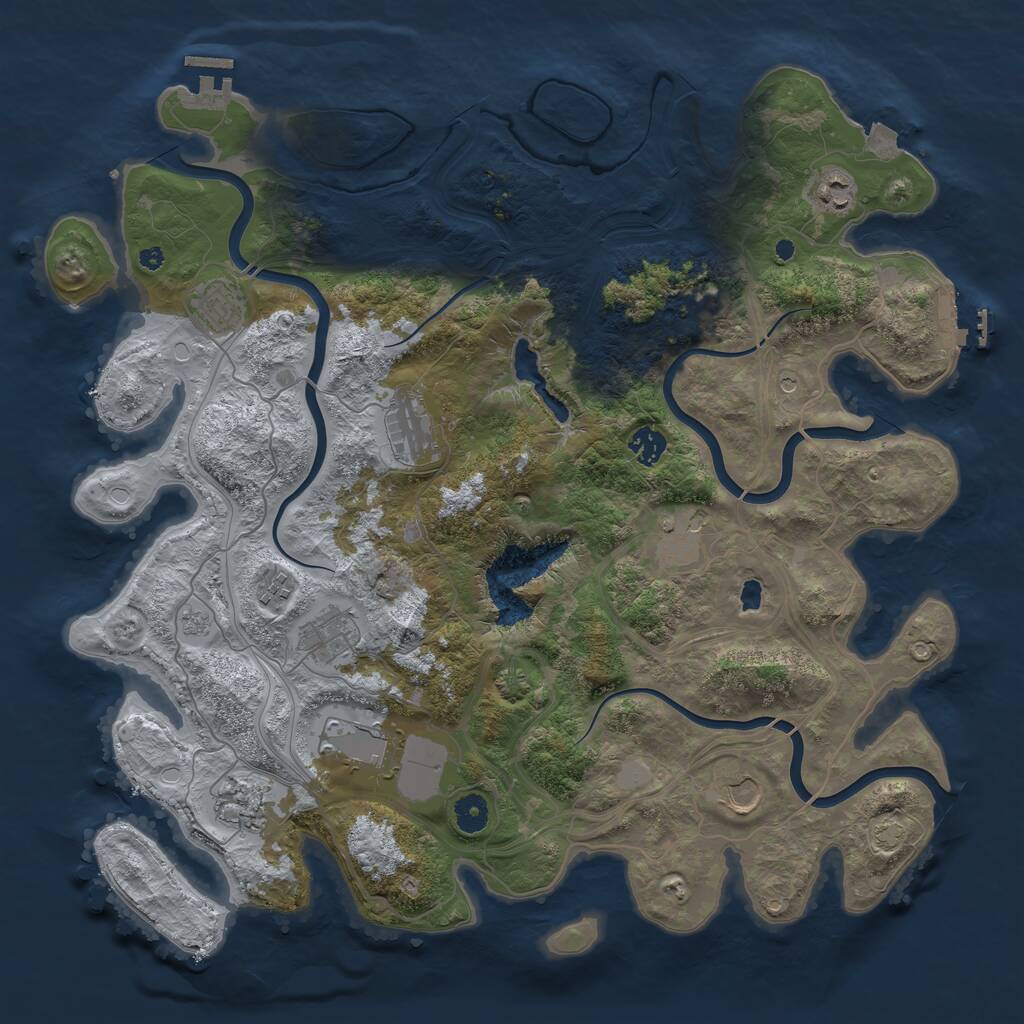 Rust Map: Procedural Map, Size: 4250, Seed: 1456947853, 16 Monuments