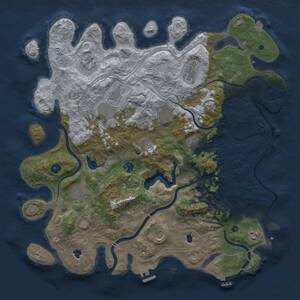 Thumbnail Rust Map: Procedural Map, Size: 4500, Seed: 574375083, 17 Monuments