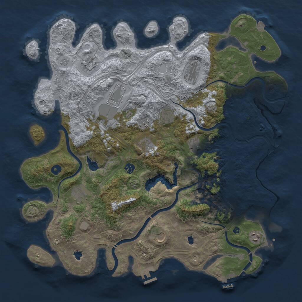 Rust Map: Procedural Map, Size: 4500, Seed: 574375083, 17 Monuments