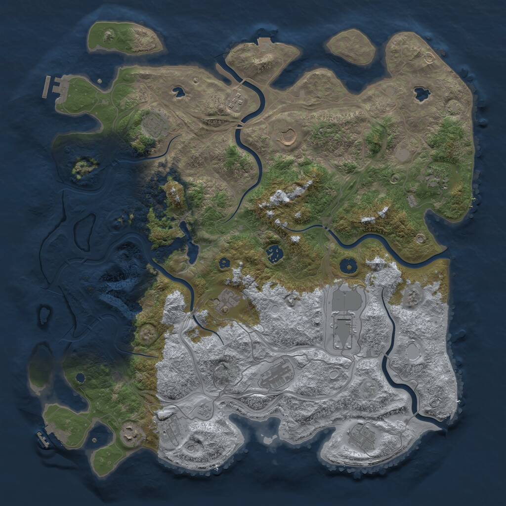 Rust Map: Procedural Map, Size: 4500, Seed: 1687148831, 17 Monuments