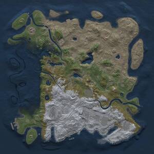 Thumbnail Rust Map: Procedural Map, Size: 4500, Seed: 1866672934, 16 Monuments