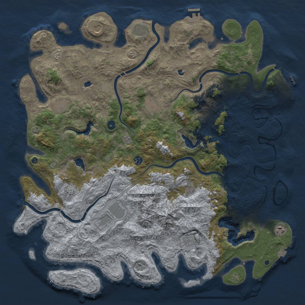 Rust Map: Procedural Map, Size: 5148, Seed: 871190258, 17 Monuments