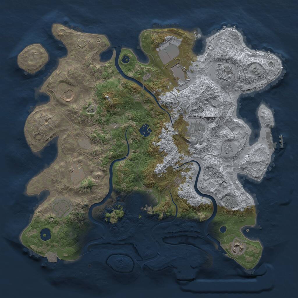 Rust Map: Procedural Map, Size: 3750, Seed: 276725, 16 Monuments