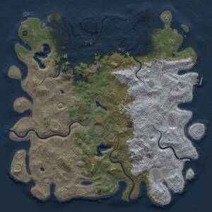Thumbnail Rust Map: Procedural Map, Size: 5500, Seed: 2097358162, 17 Monuments