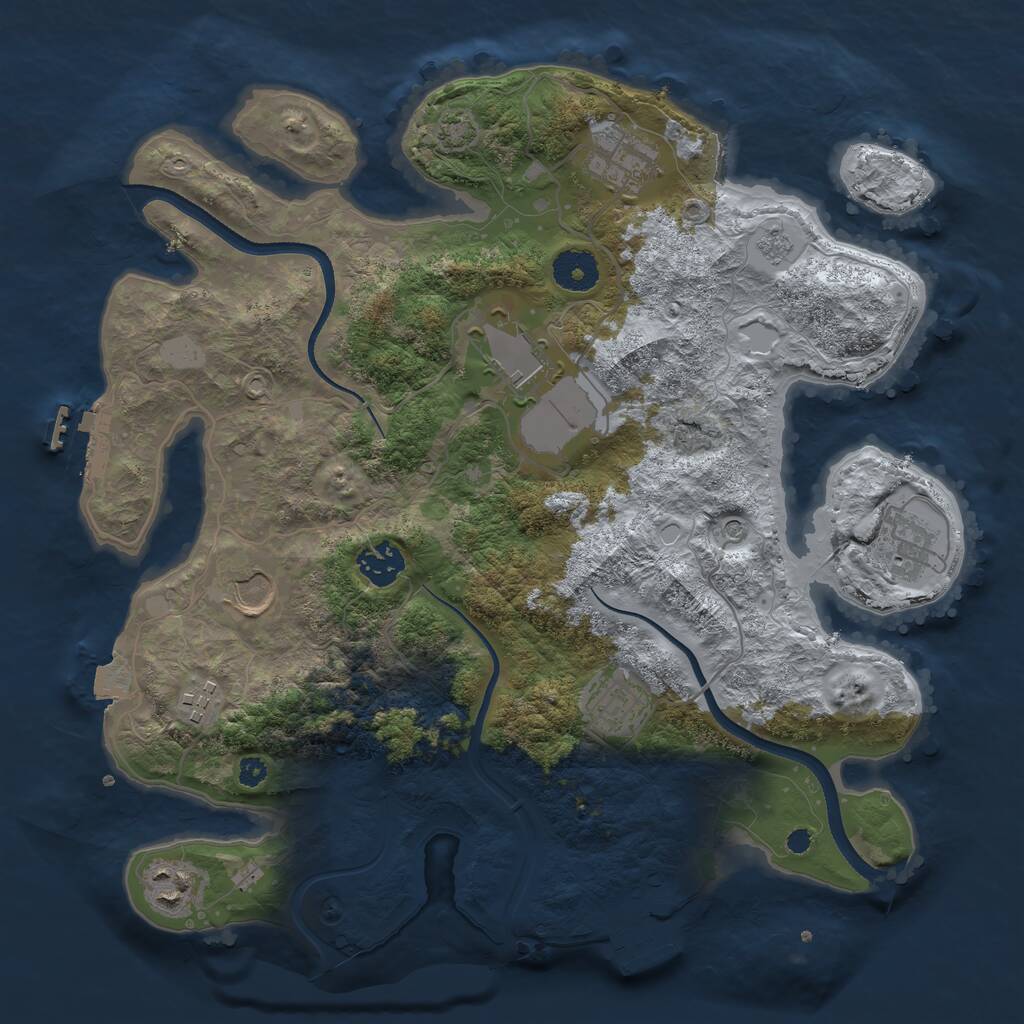 Rust Map: Procedural Map, Size: 3500, Seed: 251205, 14 Monuments