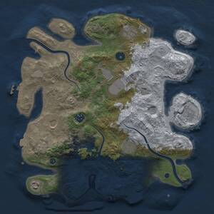 Thumbnail Rust Map: Procedural Map, Size: 3500, Seed: 251205, 14 Monuments