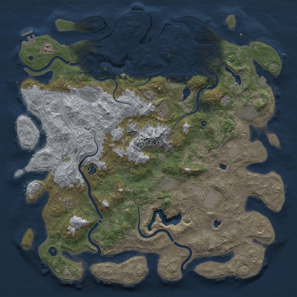 Rust Map: Procedural Map, Size: 5000, Seed: 526522996, 17 Monuments