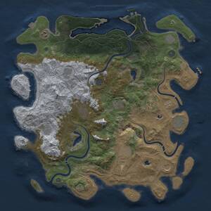 Thumbnail Rust Map: Procedural Map, Size: 4500, Seed: 206131564, 19 Monuments