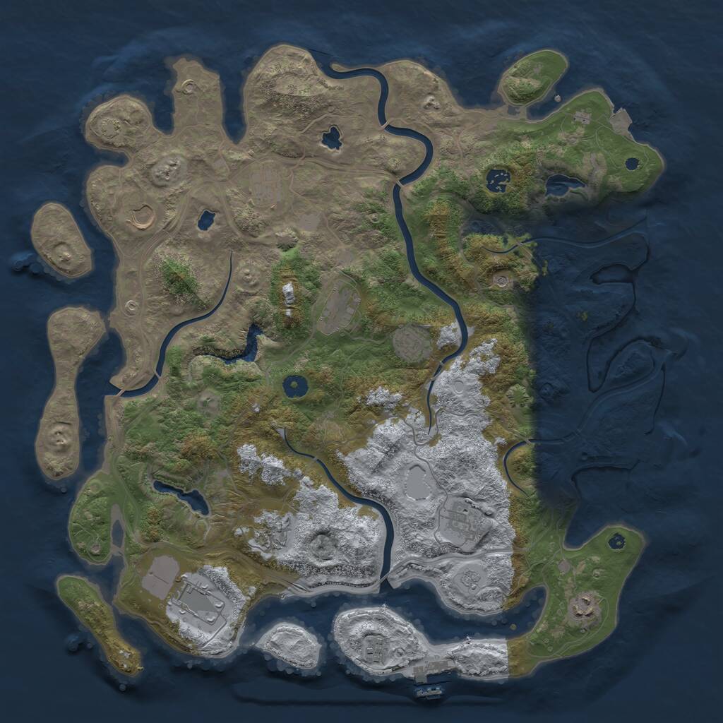 Rust Map: Procedural Map, Size: 4500, Seed: 1385309800, 16 Monuments