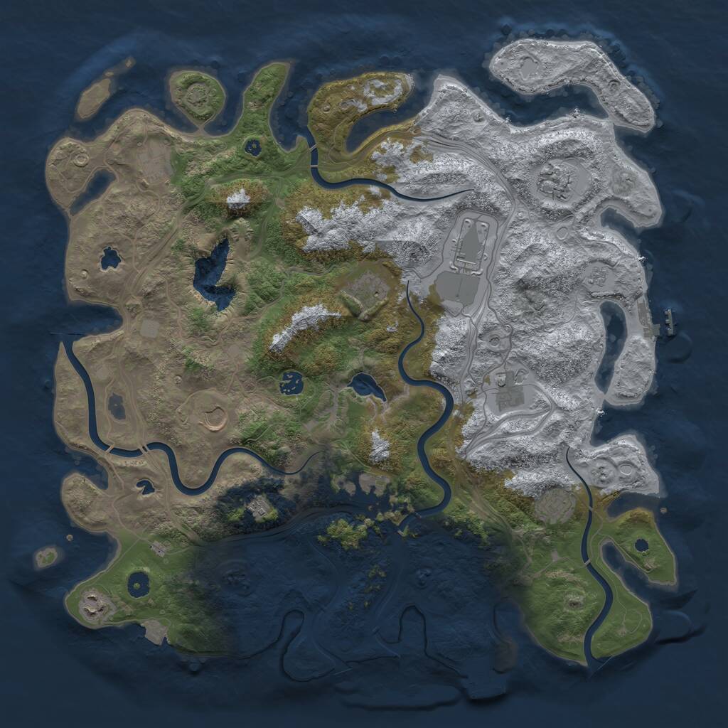Rust Map: Procedural Map, Size: 4500, Seed: 1399926024, 17 Monuments