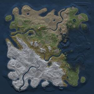 Thumbnail Rust Map: Procedural Map, Size: 4500, Seed: 1408274401, 17 Monuments