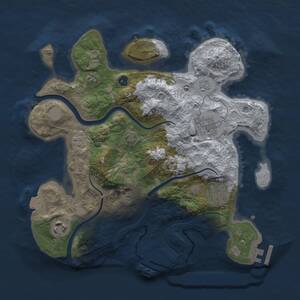 Thumbnail Rust Map: Procedural Map, Size: 3000, Seed: 1244098447, 10 Monuments