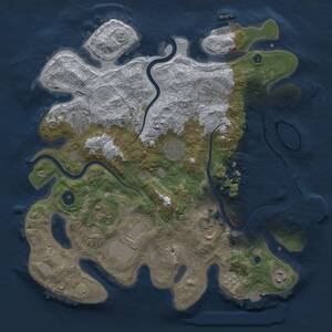 Thumbnail Rust Map: Procedural Map, Size: 3750, Seed: 2007576681, 14 Monuments