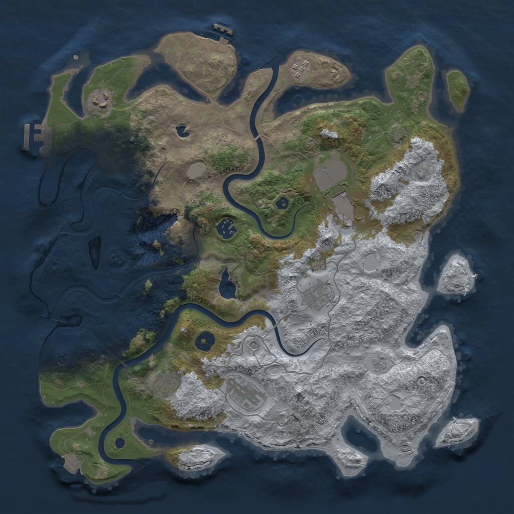 Rust Map: Procedural Map, Size: 4000, Seed: 767501096, 13 Monuments