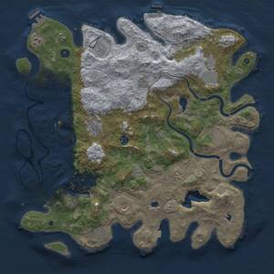 Thumbnail Rust Map: Procedural Map, Size: 4500, Seed: 1956805550, 17 Monuments