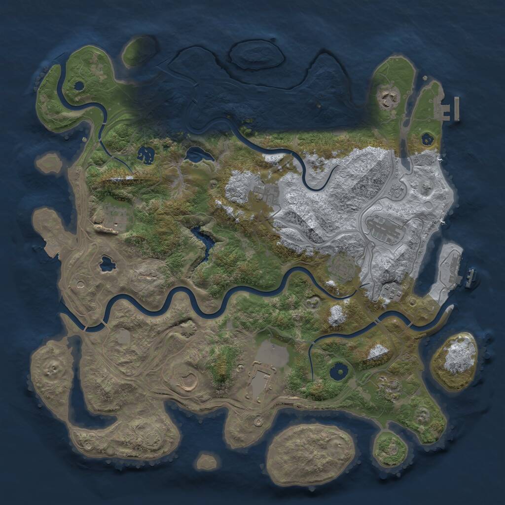 Rust Map: Procedural Map, Size: 4250, Seed: 291783718, 16 Monuments