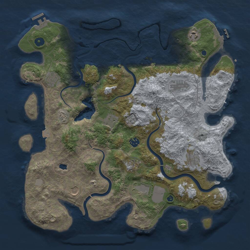 Rust Map: Procedural Map, Size: 4000, Seed: 1158280731, 16 Monuments