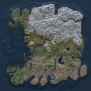 Thumbnail Rust Map: Procedural Map, Size: 4500, Seed: 1288875059, 17 Monuments