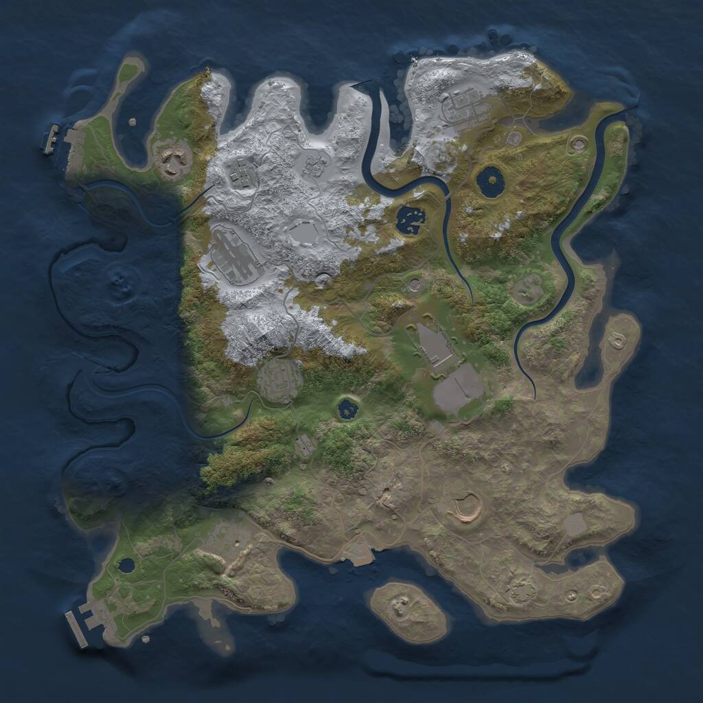 Rust Map: Procedural Map, Size: 3650, Seed: 82898095, 15 Monuments