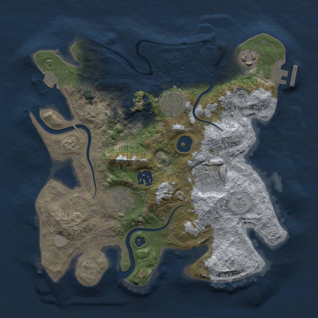 Rust Map: Procedural Map, Size: 3000, Seed: 1395608976, 11 Monuments