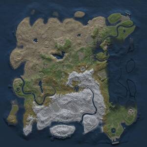 Thumbnail Rust Map: Procedural Map, Size: 4500, Seed: 143850434, 17 Monuments