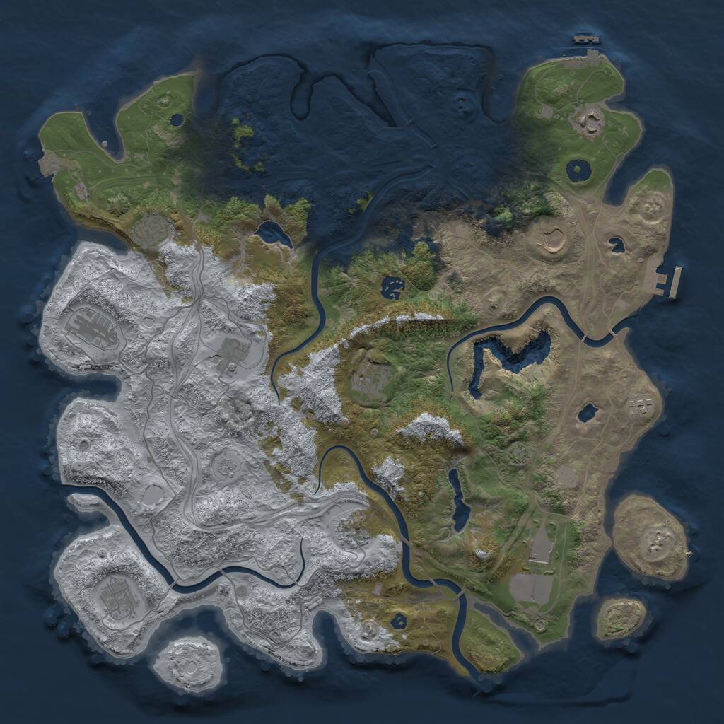 Rust Map: Procedural Map, Size: 4500, Seed: 122058840, 17 Monuments