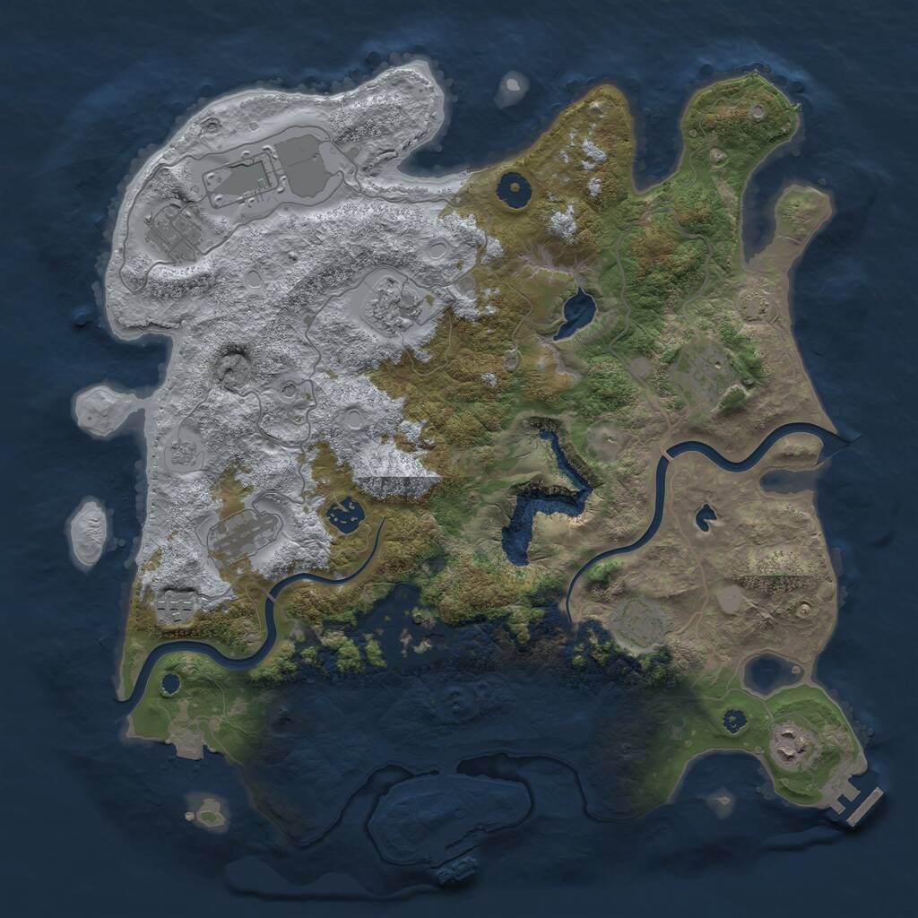 Rust Map: Procedural Map, Size: 4000, Seed: 635605596, 16 Monuments