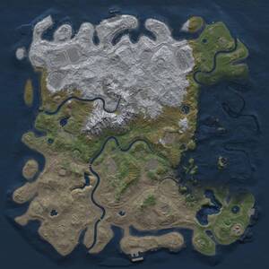 Thumbnail Rust Map: Procedural Map, Size: 5000, Seed: 1464228514, 17 Monuments