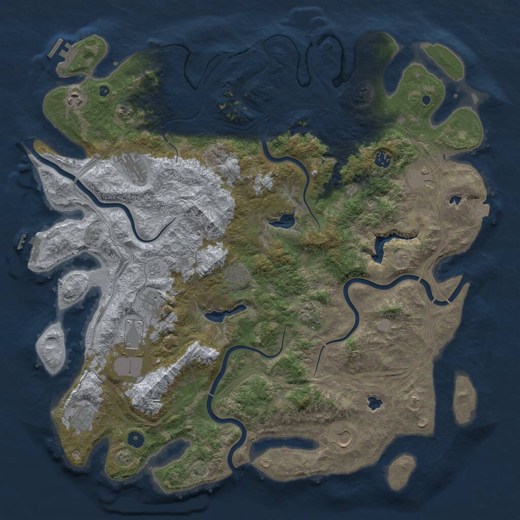 Rust Map: Procedural Map, Size: 4800, Seed: 1150937640, 17 Monuments