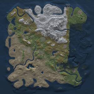 Thumbnail Rust Map: Procedural Map, Size: 5000, Seed: 1399620636, 17 Monuments
