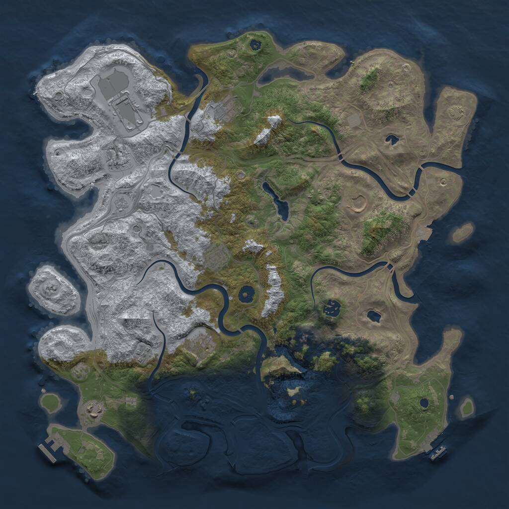 Rust Map: Procedural Map, Size: 4500, Seed: 1775294, 15 Monuments