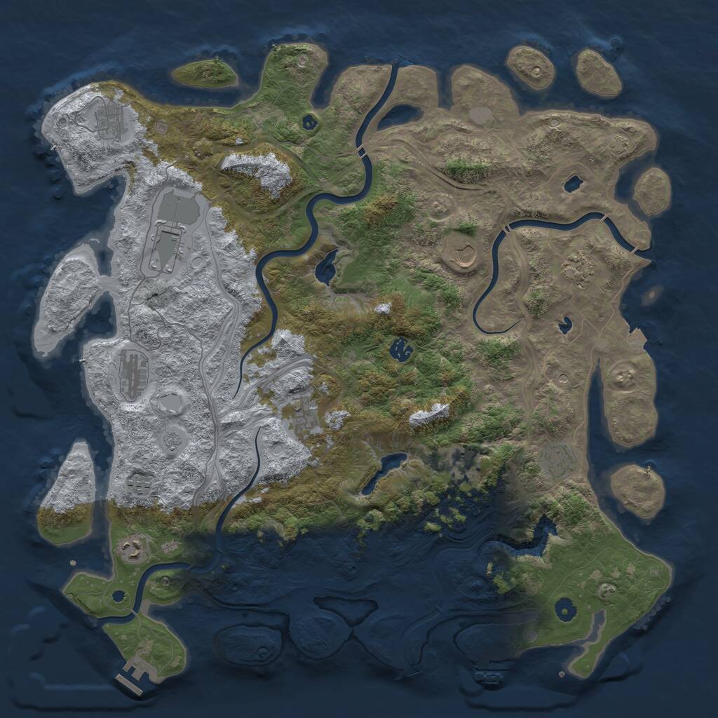 Rust Map: Procedural Map, Size: 4800, Seed: 305533865, 17 Monuments