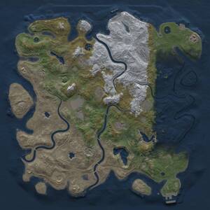 Thumbnail Rust Map: Procedural Map, Size: 4500, Seed: 445573606, 17 Monuments