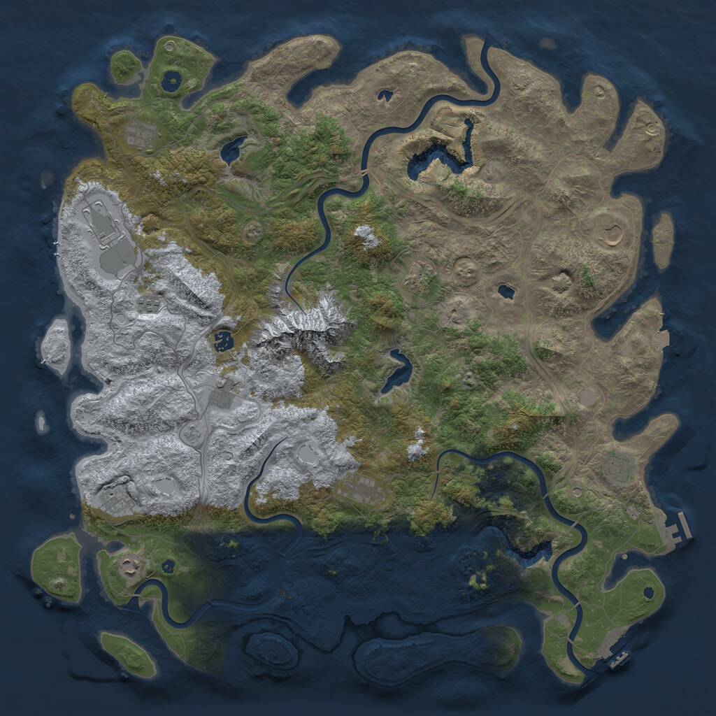 Rust Map: Procedural Map, Size: 5200, Seed: 124947416, 17 Monuments