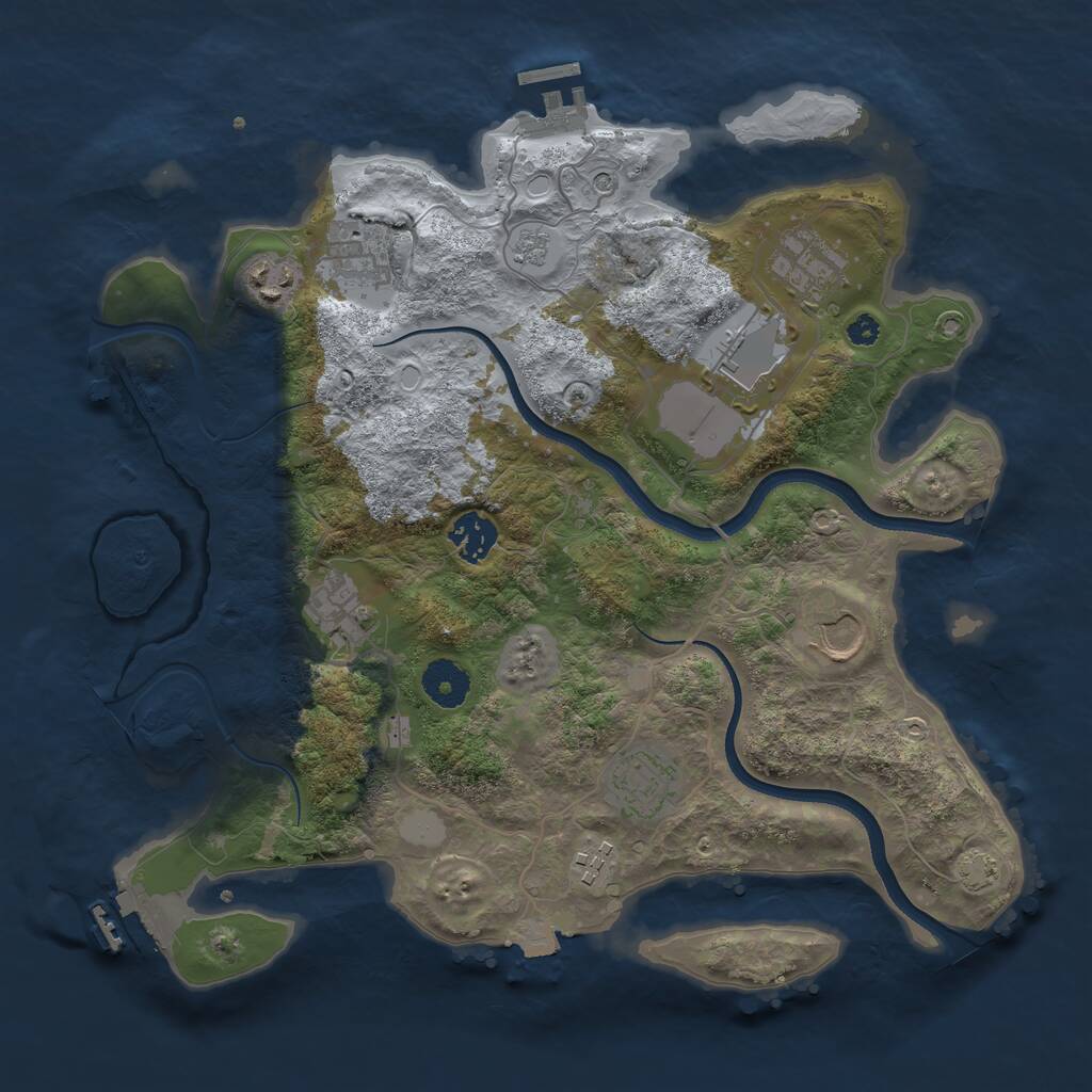 Rust Map: Procedural Map, Size: 3500, Seed: 1642411742, 15 Monuments