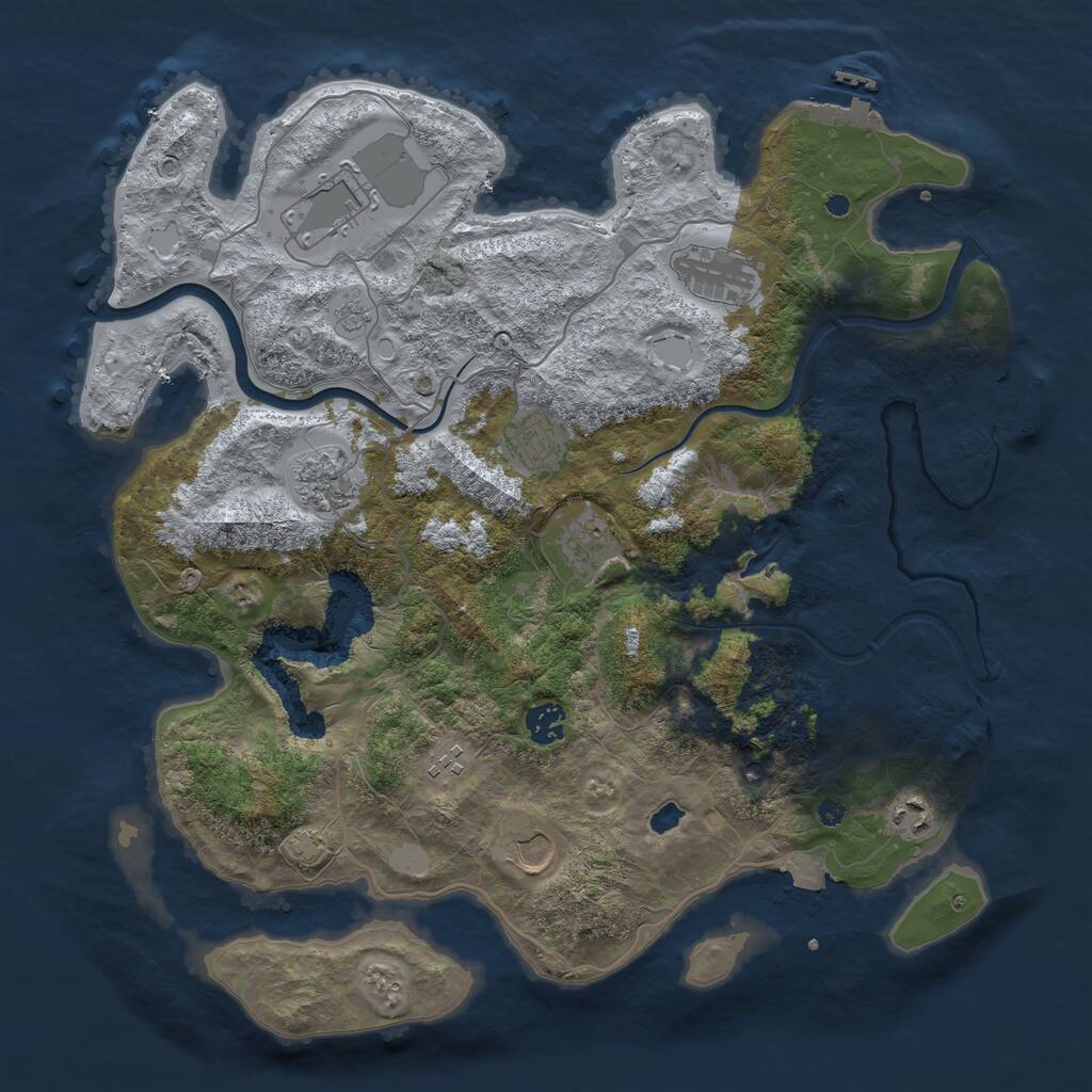 Rust Map: Procedural Map, Size: 4000, Seed: 251783141, 15 Monuments
