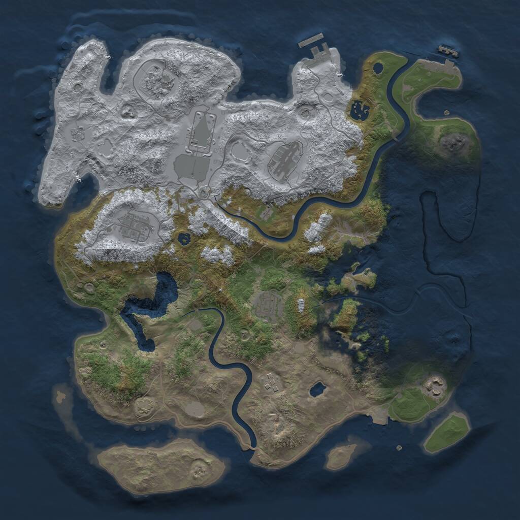 Rust Map: Procedural Map, Size: 4000, Seed: 251783141, 15 Monuments
