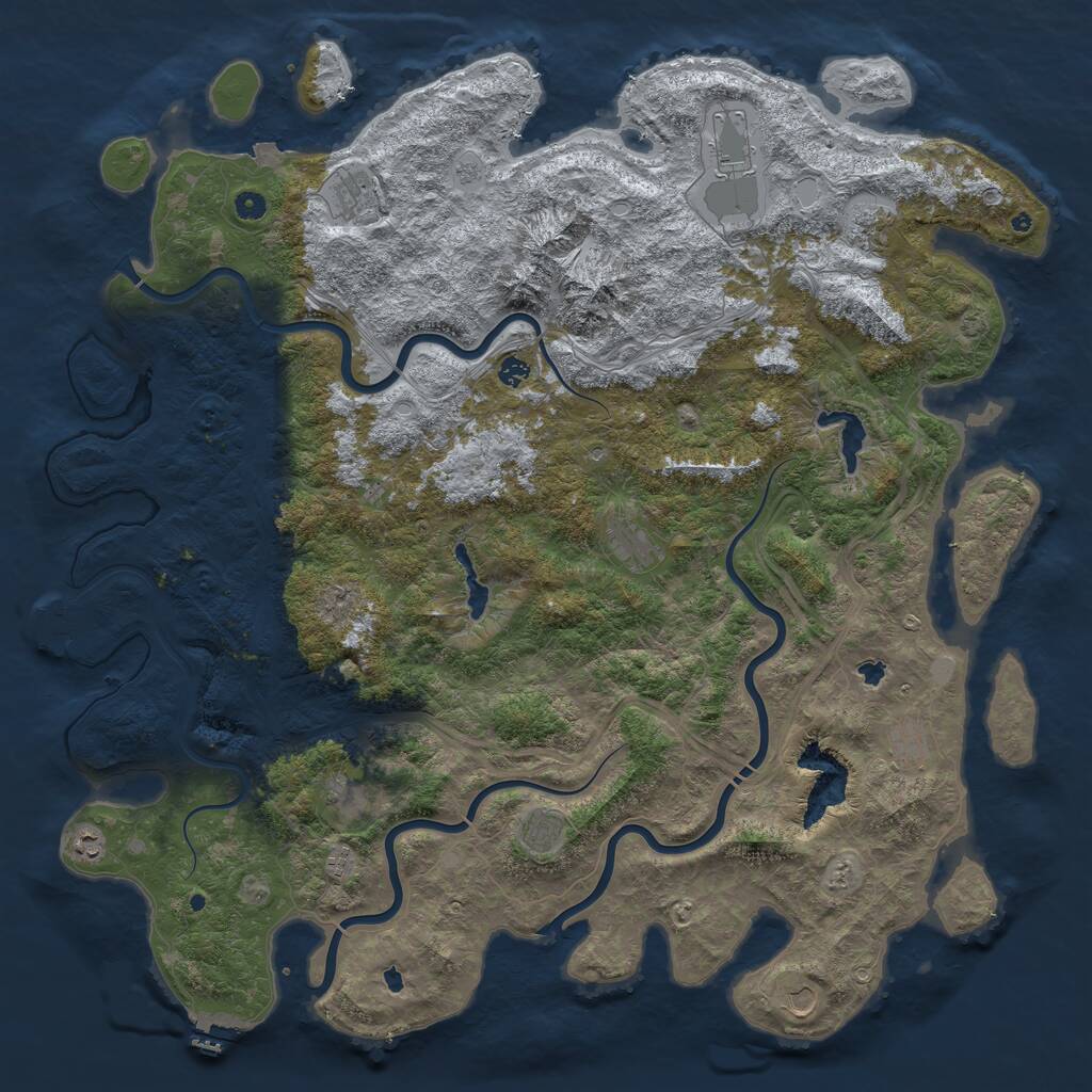 Rust Map: Procedural Map, Size: 5500, Seed: 2089741996, 17 Monuments