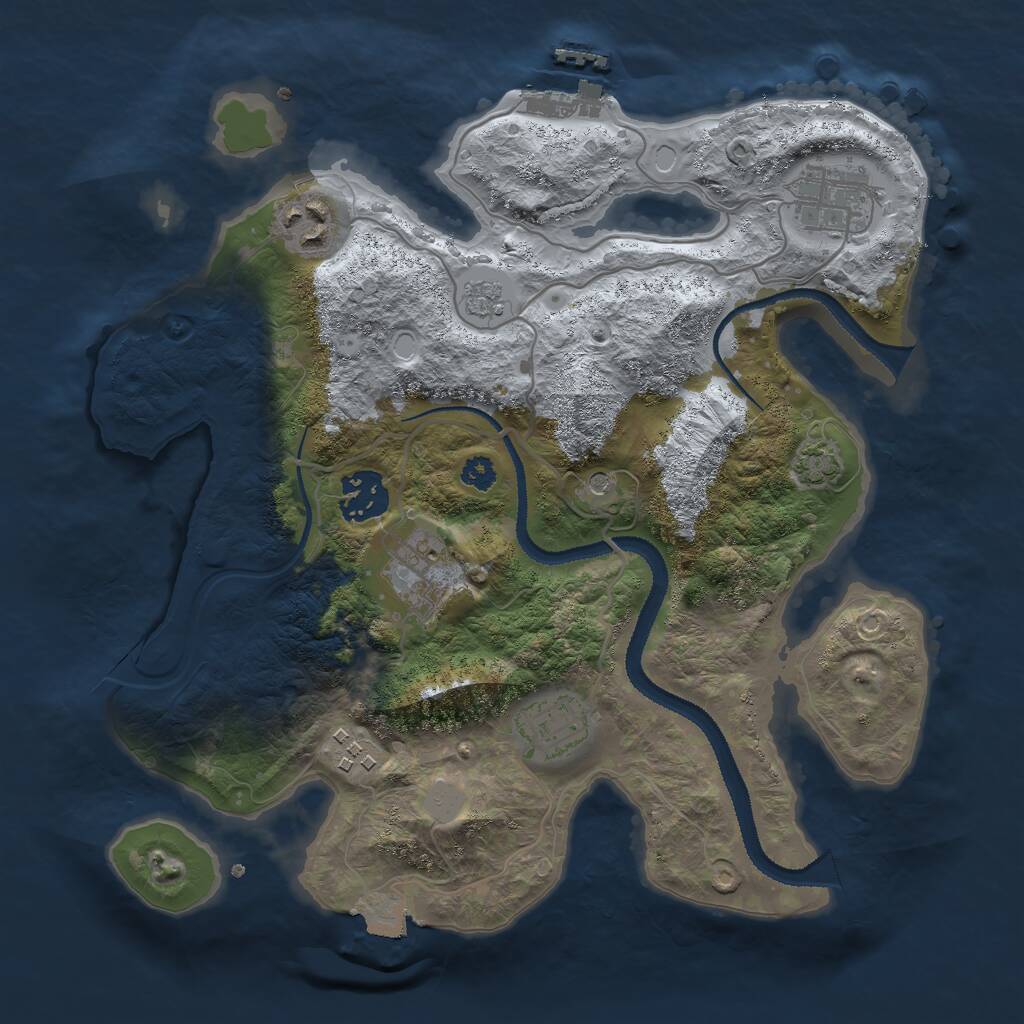 Rust Map: Procedural Map, Size: 3000, Seed: 277215646, 11 Monuments
