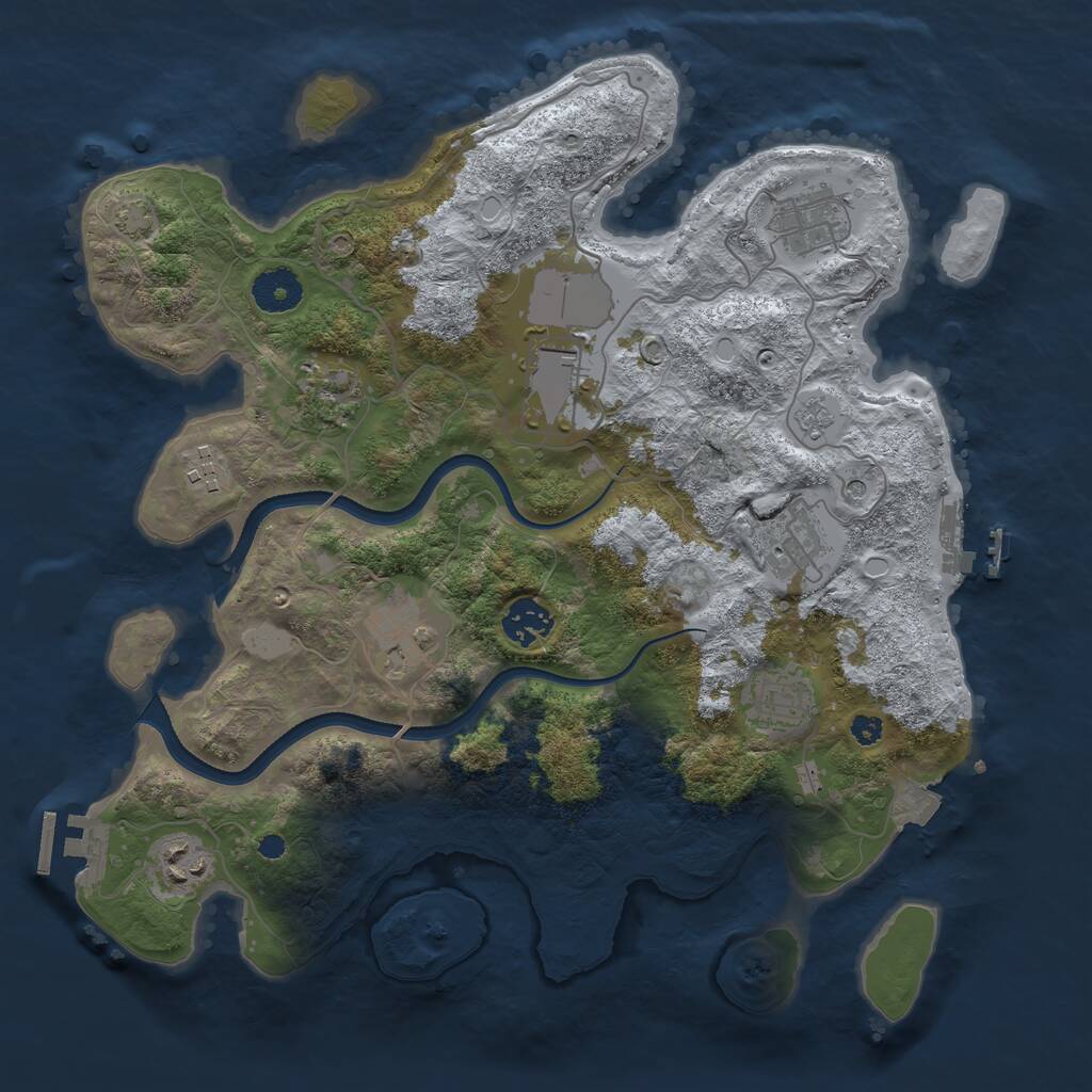 Rust Map: Procedural Map, Size: 3500, Seed: 2021958683, 15 Monuments