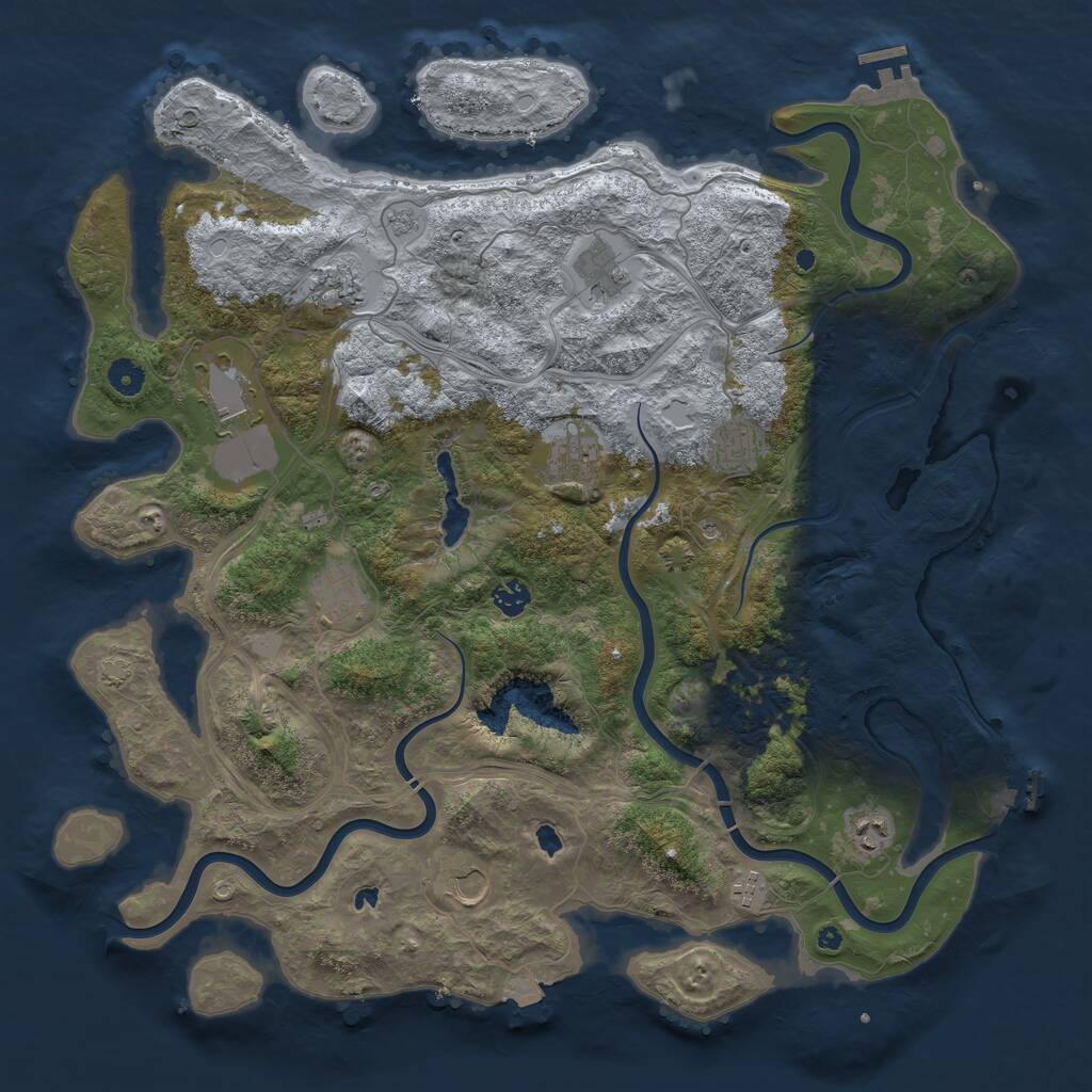 Rust Map: Procedural Map, Size: 4500, Seed: 95349832, 16 Monuments