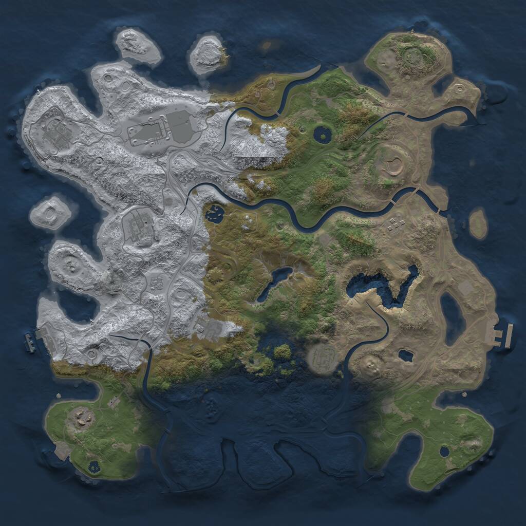 Rust Map: Procedural Map, Size: 4350, Seed: 474911525, 15 Monuments