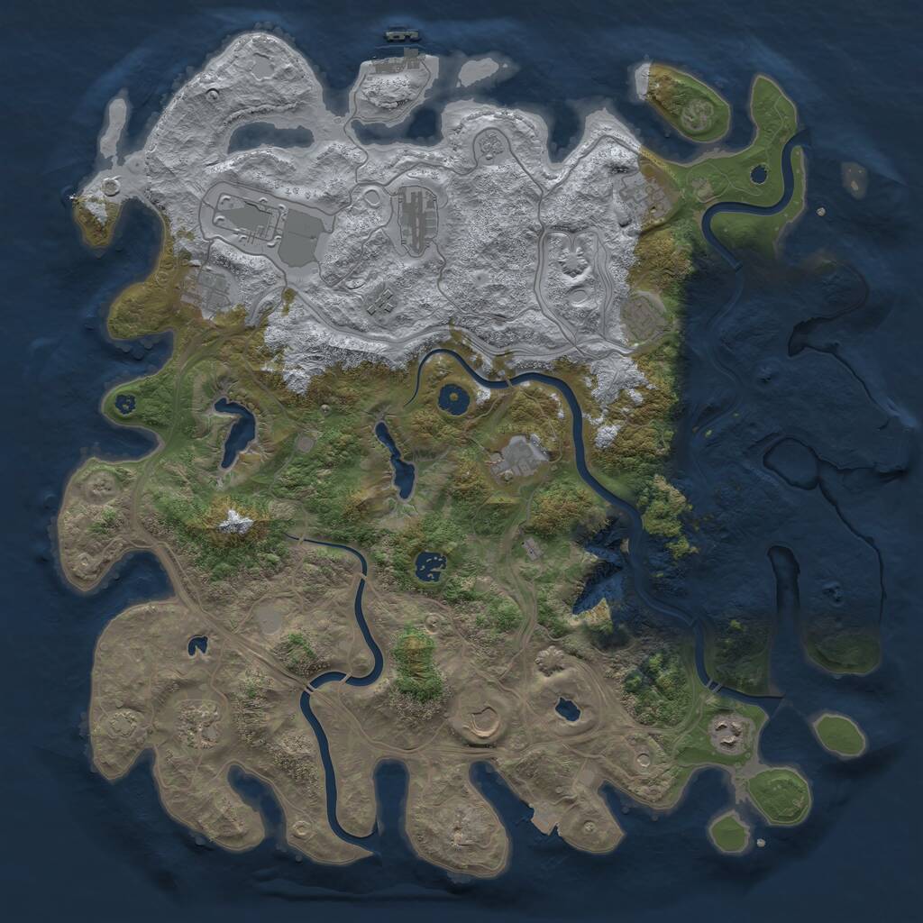 Rust Map: Procedural Map, Size: 4500, Seed: 2065133230, 17 Monuments